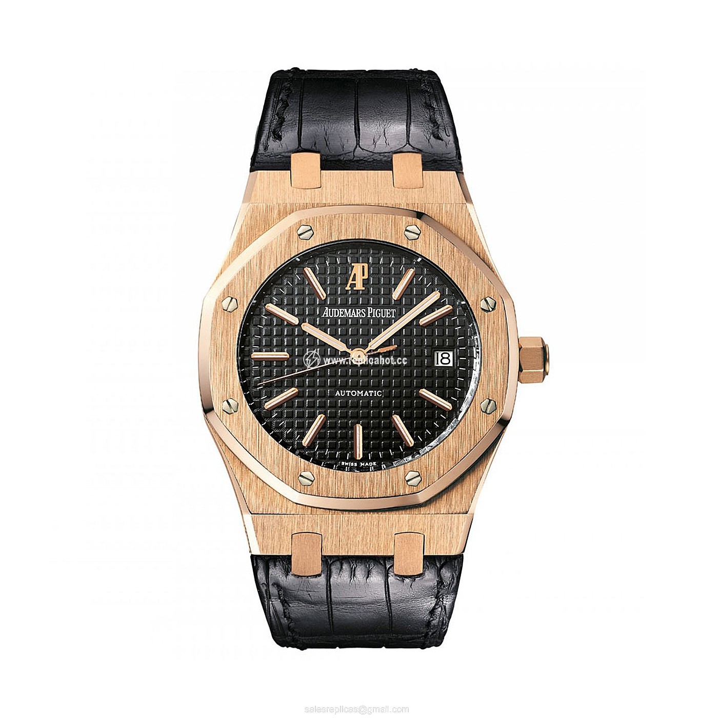 Audemars Piguet Royal Oak 15400OR.OO.D002CR.01 Selfwinding Mens 18K Rose Gold Black
