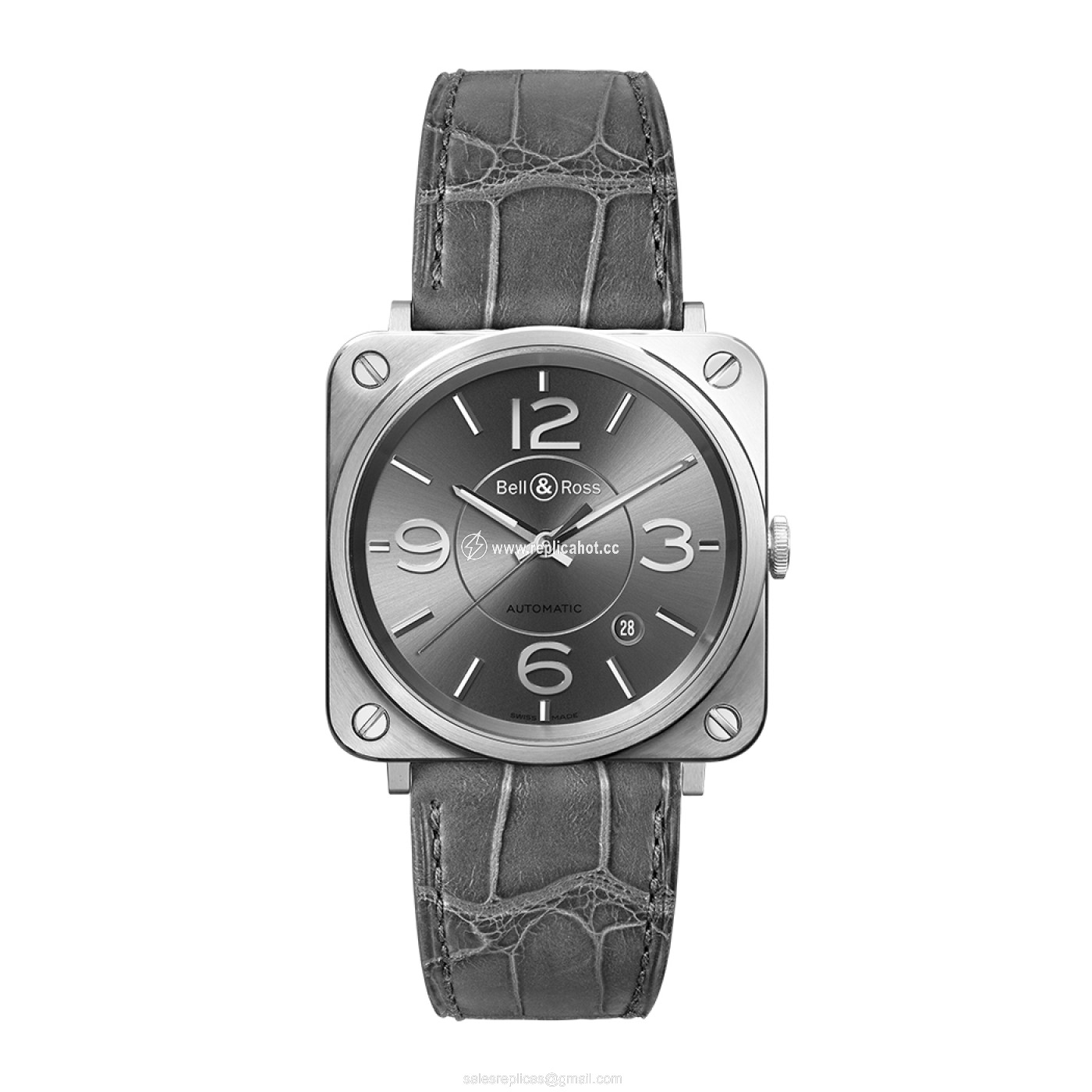 Bell & Ross BR S-92 BRS92-RU-ST/SCR Mechanical Automatic Mens Ruthenium Grey