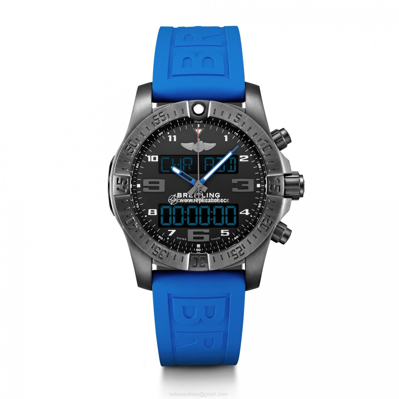 Breitling Professional VB5510H21B1S1 Quartz Movement Mens Black Titianuim Blue