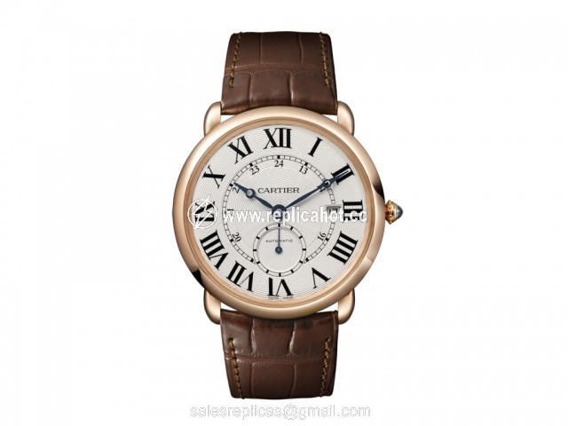Cartier Ronde W6801005 Automatic Self Windinh Mens 18K Rose Gold Brown