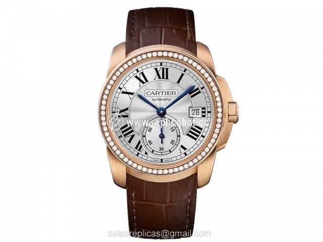 Cartier Calibre de Cartier WF100013 Mechanical with automatic winding Mens 18K Rose Gold Brown