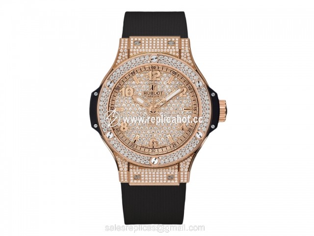 Hublot Big Bang 38mm 361.PX.9010.RX.1704 Quartz Movement Ladies 18k Rose Gold Black