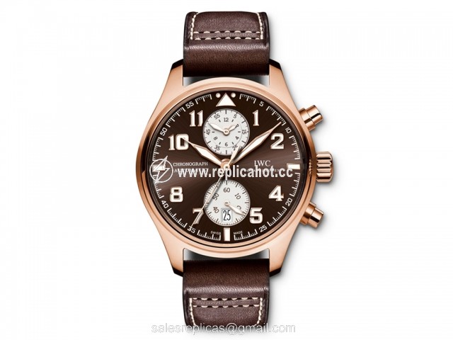 IWC Pilots IW387805 Mechanical with automatic winding Mens 18k Rose Gold Brown