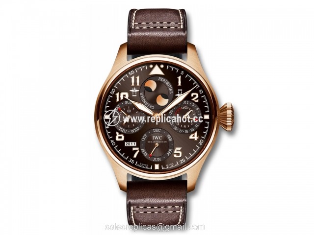 IWC Pilots IW502617 Mechanical with automatic winding Mens 18k Rose Gold Brown