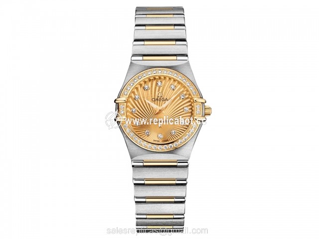 Omega Constellation 111.25.26.60.58.001 Quartz Movement Ladies Stainless Steel & Yellow Gold Gray and Yellow