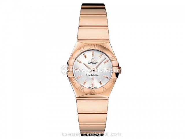 Omega Constellation 123.50.24.60.02.003 Quartz Movement Ladies 18k Rose Gold Red Band