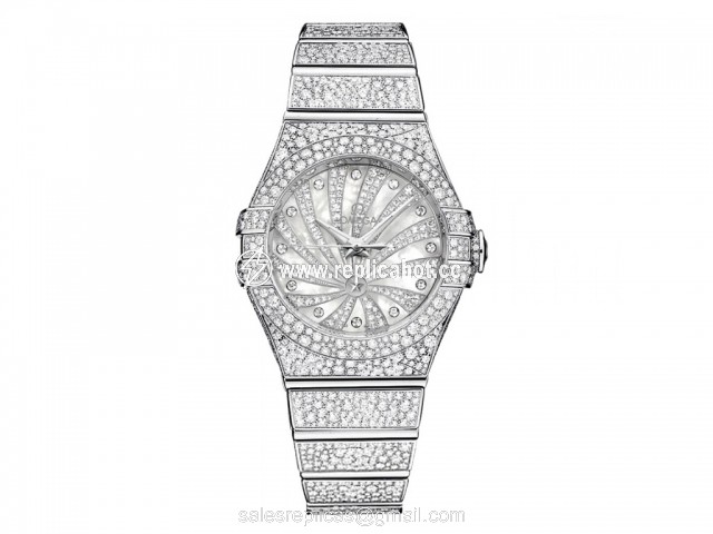 Omega Constellation 123.55.31.20.55.007 Mechanical with automatic winding Ladies White Gold Grey Band