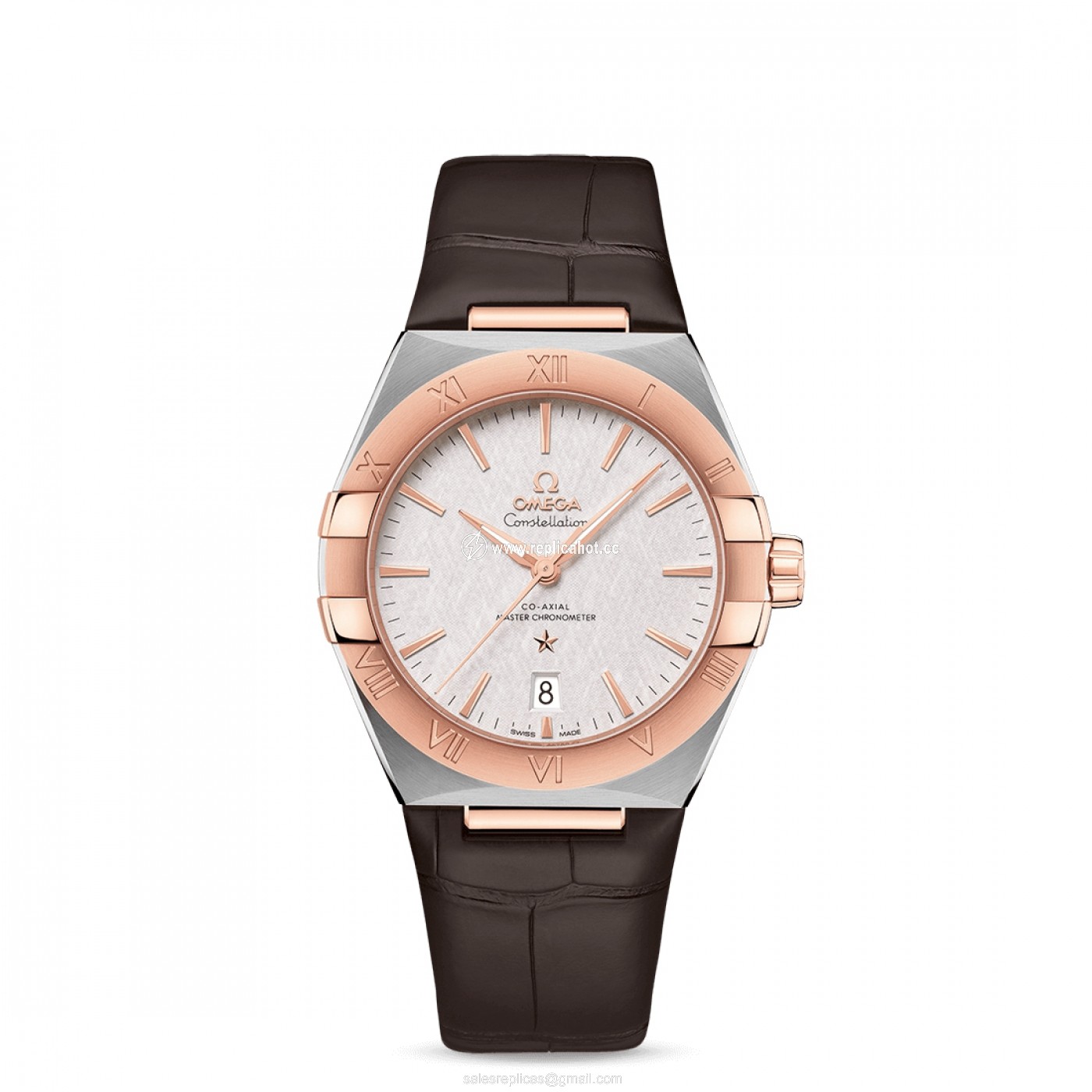 Omega Constellation 131.23.39.20.02.001 Automatic Self Winding Womens SS/18KRG Brown