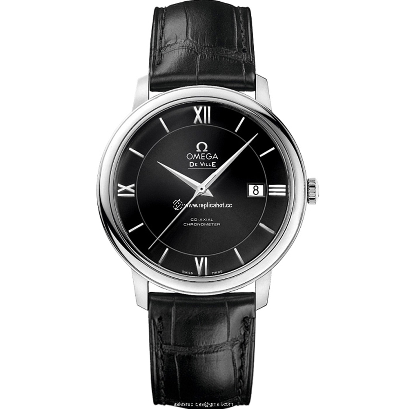 Omega De Ville 424.13.40.20.01.001 Automatic Self Wind Womens Stainless Steel Black