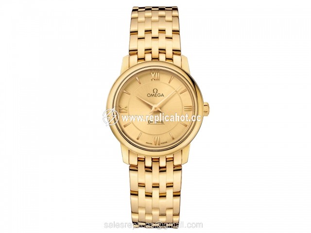 Omega De Ville 424.50.27.60.08.001 Quartz Movement Womens 18k Yellow Gold