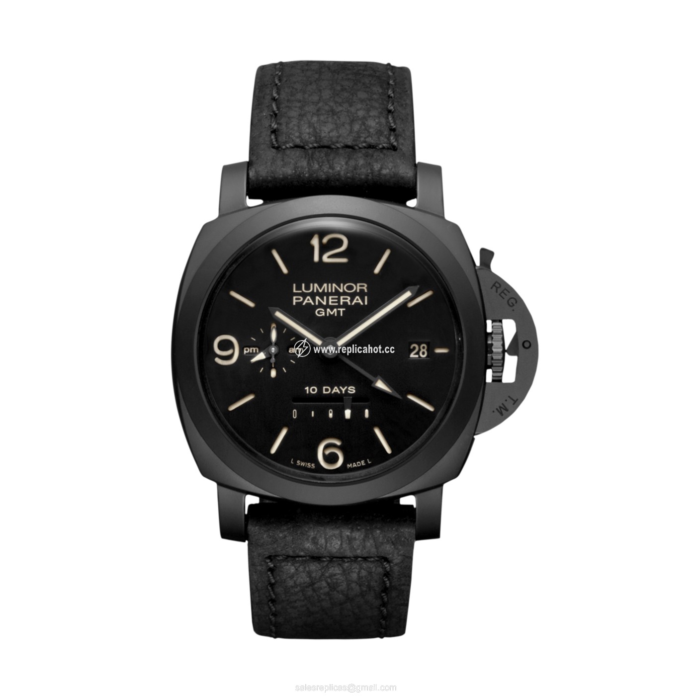 Panerai Luminor 1950 PAM00335 Hand-wound Mechanical Mens Black Ceramic Black