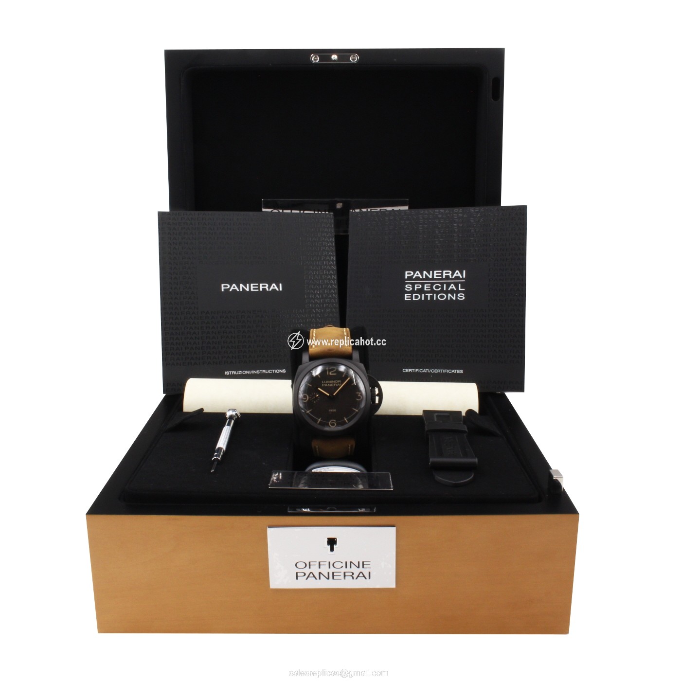 Panerai Luminor 1950 pam00375 Mechanical Hand Wind Mens Ceramic Brown
